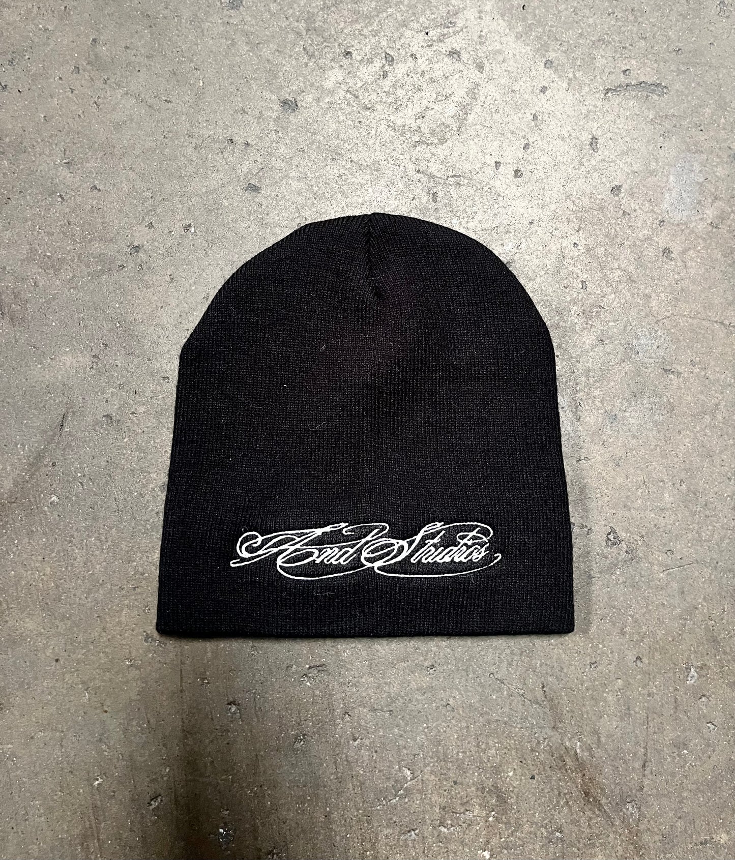 Black “Script Logo” Beanie