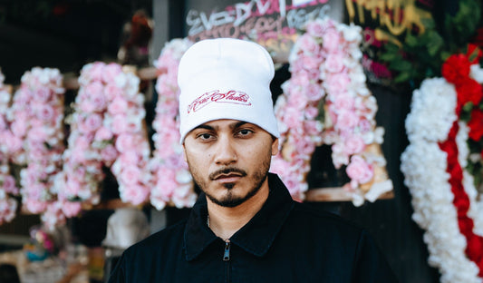 White “Script Logo” Beanie