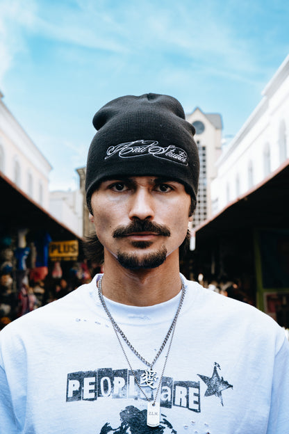 Black “Script Logo” Beanie